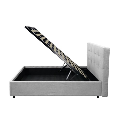 Letto singolo Ascoli contenitore in tessuto Enjoy 20 grigio chiaro
