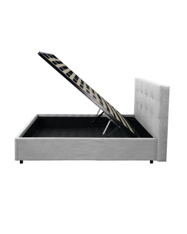 Letto singolo Ascoli contenitore in tessuto Enjoy 20 grigio chiaro
