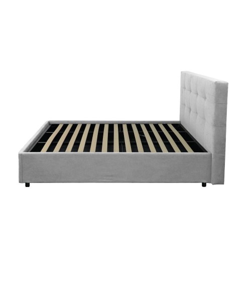 Letto singolo Ascoli contenitore in tessuto Enjoy 20 grigio chiaro