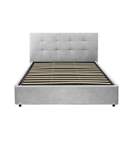 Letto matrimoniale Ascoli contenitore in tessuto Enjoy 20 grigio chiaro