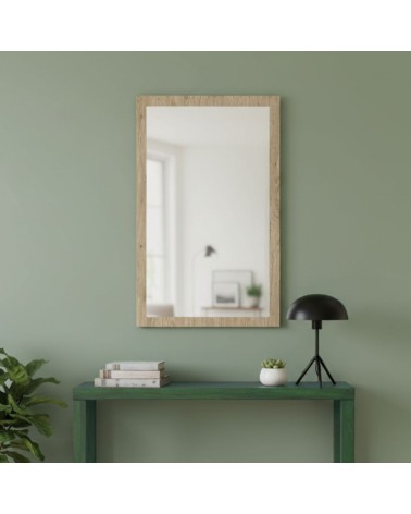 Specchiera America in legno noce con specchio in rilievo L 60 x H 105 cm.