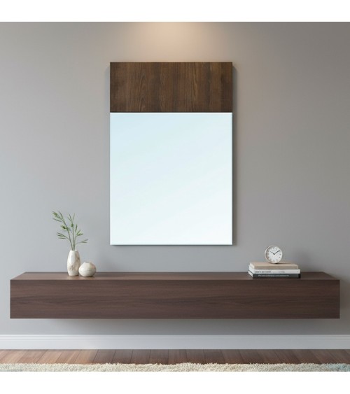 Specchiera Brown con dettaglio in legno L 70 x H 110 cm.