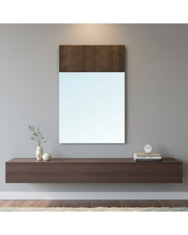Specchiera Brown con dettaglio in legno L 70 x H 110 cm.