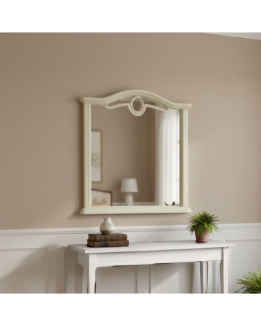 Specchiera Cerchio con cornice in legno con motivo ovale L 85 x H 95.5 cm colore beige