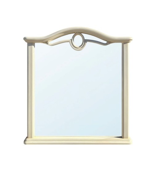 Specchiera Cerchio con cornice in legno con motivo ovale L 85 x H 95.5 cm colore beige