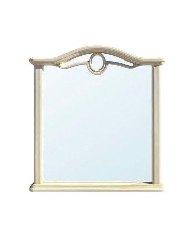 Specchiera Cerchio con cornice in legno con motivo ovale L 85 x H 95.5 cm colore beige