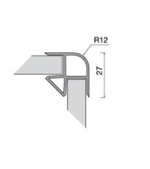 Angolare per zoccolo 90° R12 in bianco H 12 cm.