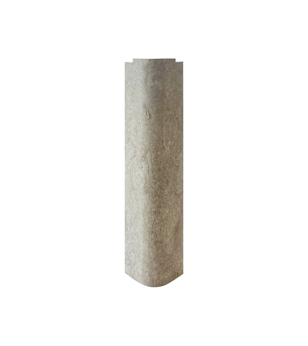Angolare per zoccolo 90° R12 in travertino H 15 cm.