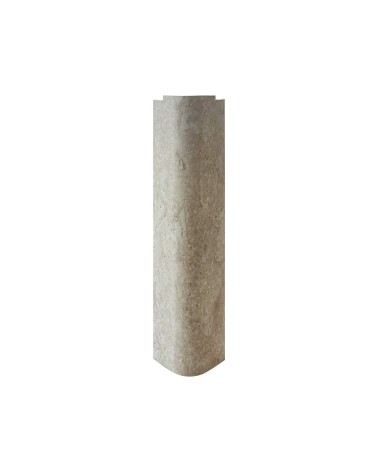 Angolare per zoccolo 90° R12 in travertino H 15 cm.