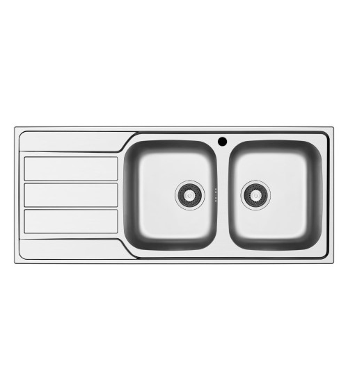 Lavello incasso Tirreno116 con 2 vasche destre e gocciolatoio sinistro inox