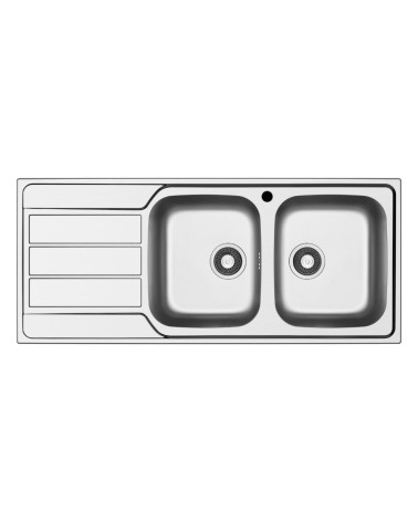 Lavello incasso Tirreno116 con 2 vasche destre e gocciolatoio sinistro inox