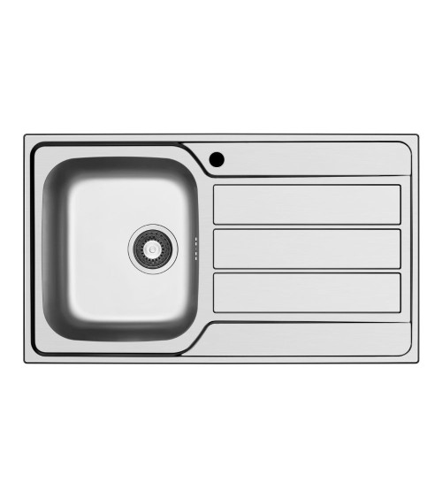Lavello da incasso Tirreno861 con 1 vasca sinistra con gocciolatoio destro inox