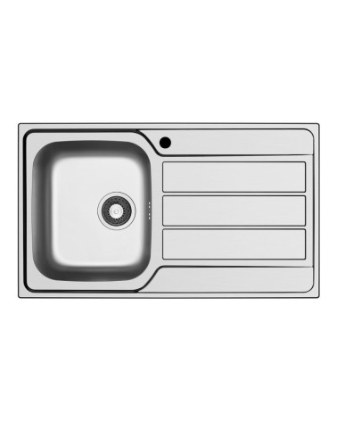 Lavello da incasso Tirreno861 con 1 vasca sinistra con gocciolatoio destro inox