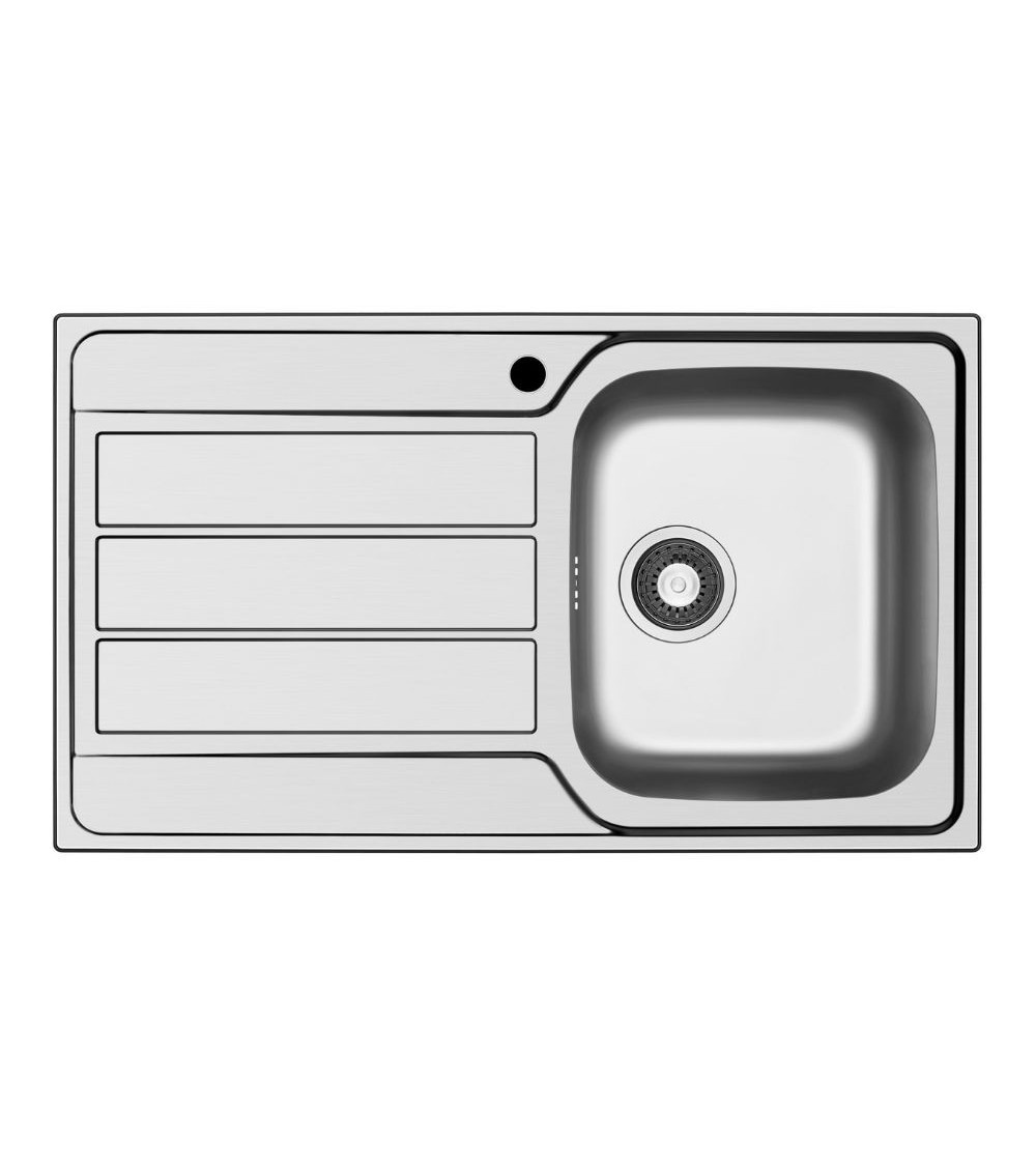 Lavello da incasso Tirreno861 con 1 vasca destra con gocciolatoio sinistro inox