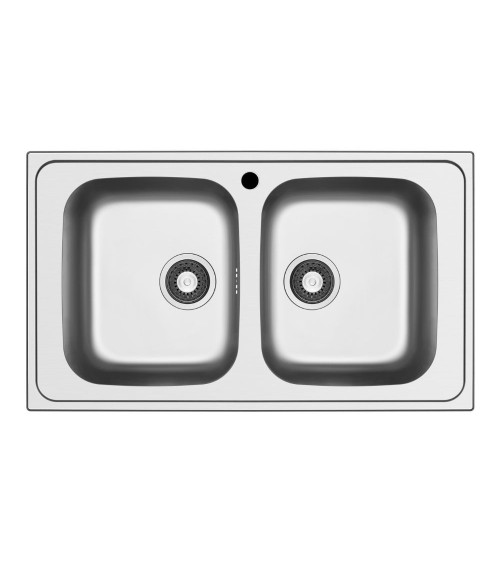 Lavello da incasso Tirreno862 2 vasche 86x50 inox