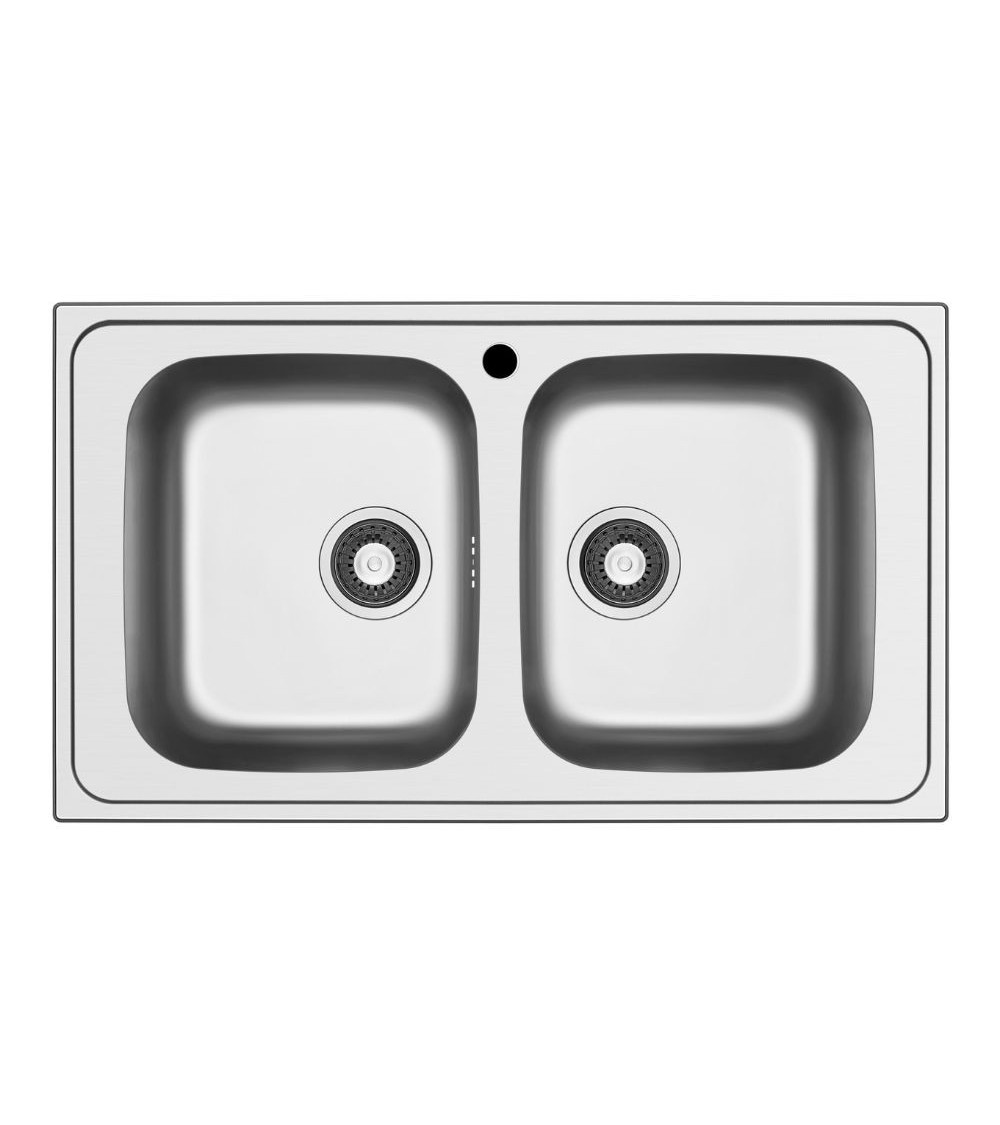 Lavello da incasso Tirreno862 2 vasche 86x50 inox