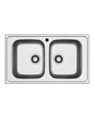 Lavello da incasso Tirreno862 2 vasche 86x50 inox