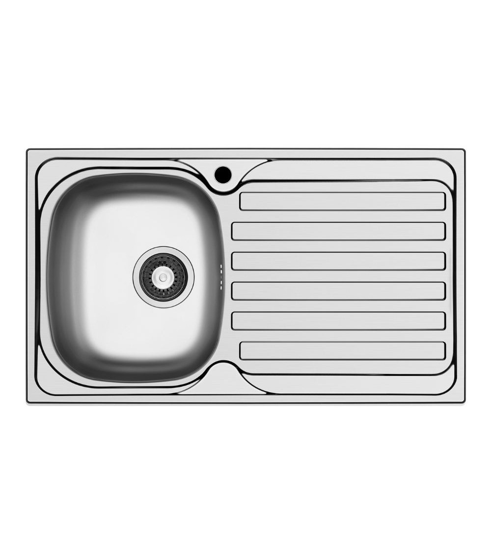 Lavello da incasso Adriatico861 monostampo con 1 vasca sinistra e gocciolatoio destro inox
