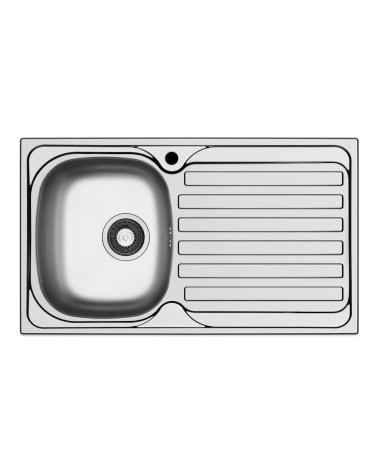 Lavello da incasso Adriatico861 monostampo con 1 vasca sinistra e gocciolatoio destro inox
