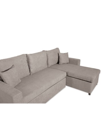 Divano con penisola reversibile Golf e letto estraibile in tessuto Enjoy03 tortora