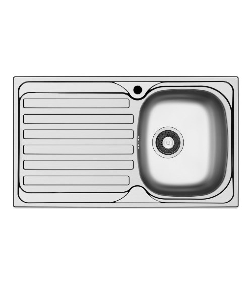 Lavello da incasso Adriatico861 monostampo con 1 vasca destra e gocciolatoio sinistro inox