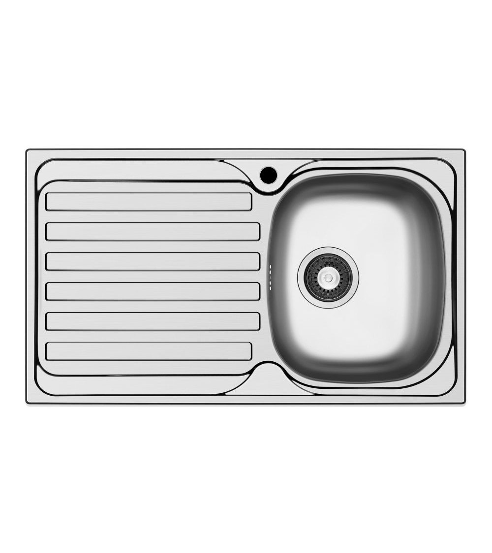 Lavello da incasso Adriatico861 monostampo con 1 vasca destra e gocciolatoio sinistro inox