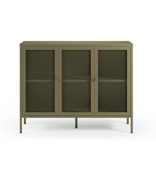 Credenza Fayna19354 in metallo con 3 ante colore verde