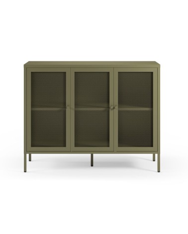 Credenza Fayna19354 in metallo con 3 ante colore verde