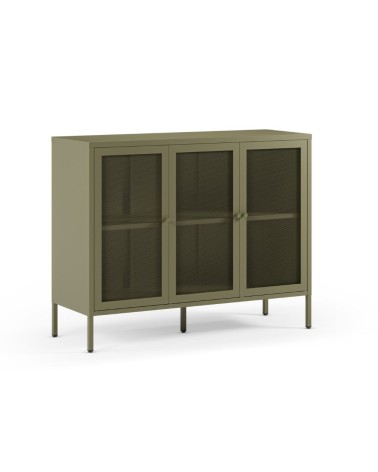Credenza Fayna19354 in metallo con 3 ante colore verde