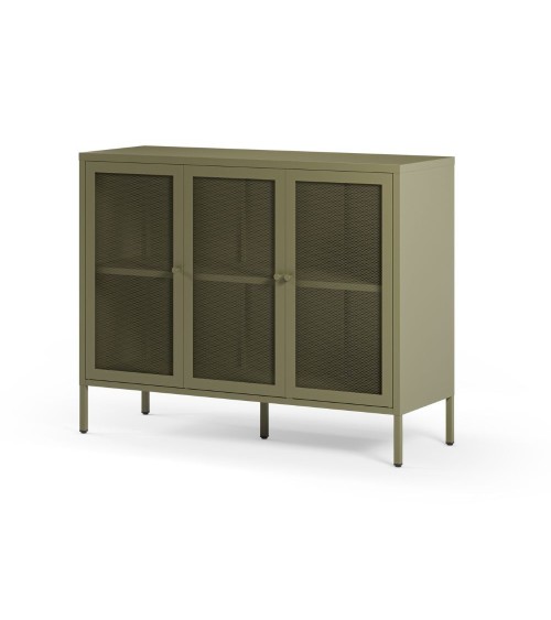 Credenza Fayna19354 in metallo con 3 ante colore verde