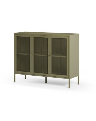 Credenza Fayna19354 in metallo con 3 ante colore verde
