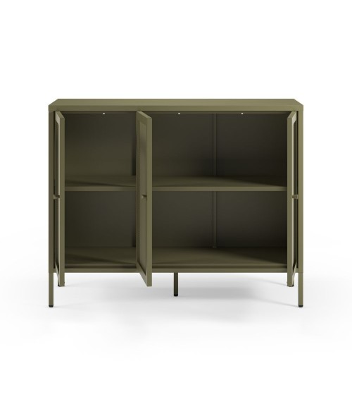 Credenza Fayna19354 in metallo con 3 ante colore verde