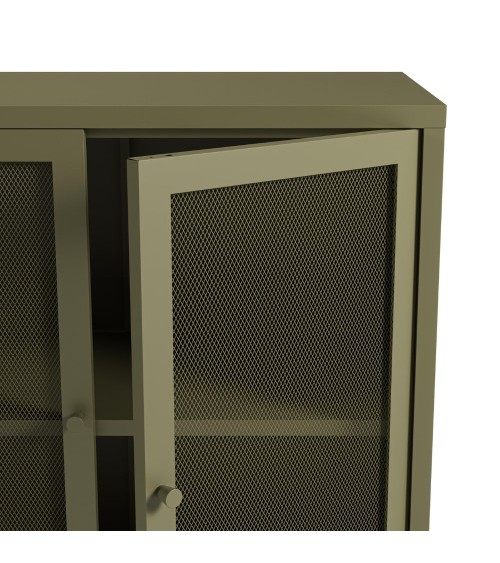 Credenza Fayna19354 in metallo con 3 ante colore verde