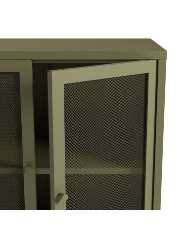 Credenza Fayna19354 in metallo con 3 ante colore verde