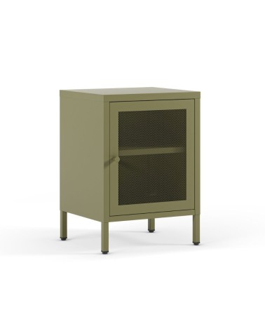 Comodino Fayna19363 in metallo con 1 anta colore verde