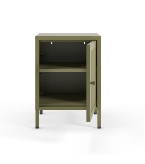 Comodino Fayna19363 in metallo con 1 anta colore verde