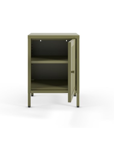 Comodino Fayna19363 in metallo con 1 anta colore verde