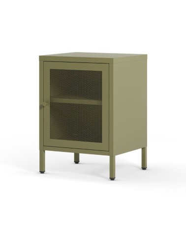 Comodino Fayna19363 in metallo con 1 anta colore verde