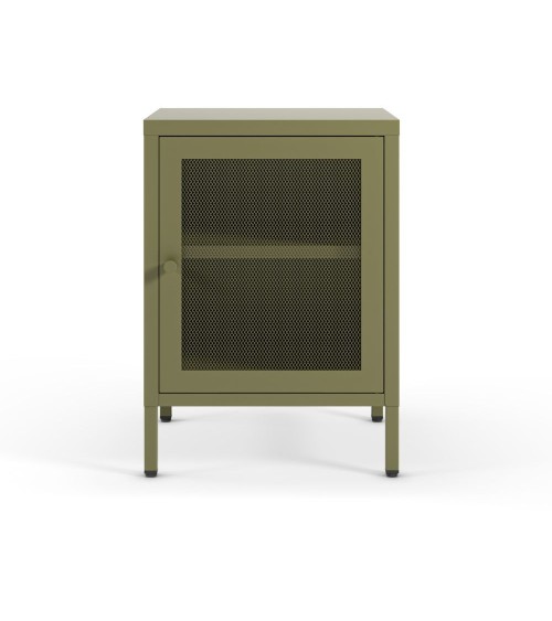 Comodino Fayna19363 in metallo con 1 anta colore verde