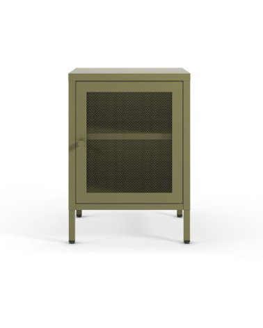 Comodino Fayna19363 in metallo con 1 anta colore verde