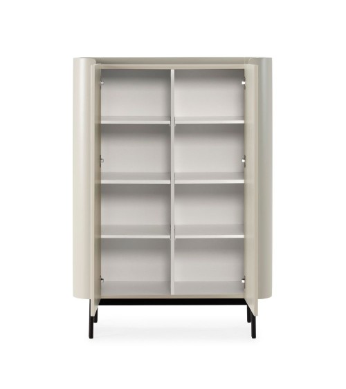 Mobile multiuso Willa18929 con 2 ante effetto cannettato colore crema