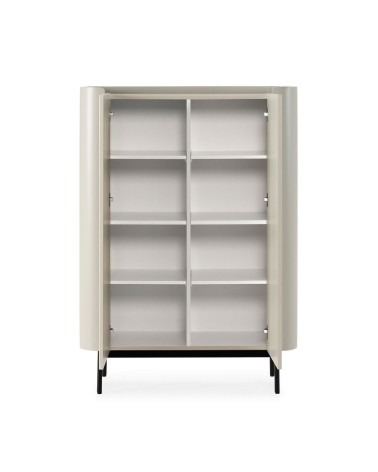 Mobile multiuso Willa18929 con 2 ante effetto cannettato colore crema
