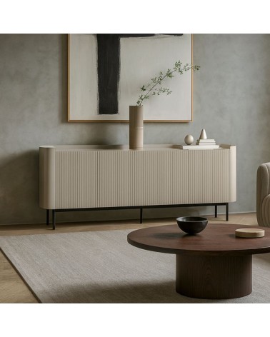 Credenza Willa18924 con 4 ante effetto cannettato colore crema