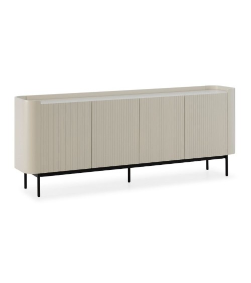 Credenza Willa18924 con 4 ante effetto cannettato colore crema