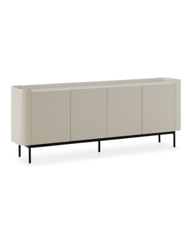 Credenza Willa18924 con 4 ante effetto cannettato colore crema