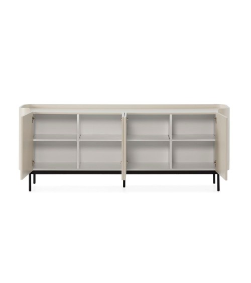 Credenza Willa18924 con 4 ante effetto cannettato colore crema