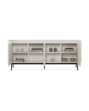 Credenza Willa18924 con 4 ante effetto cannettato colore crema