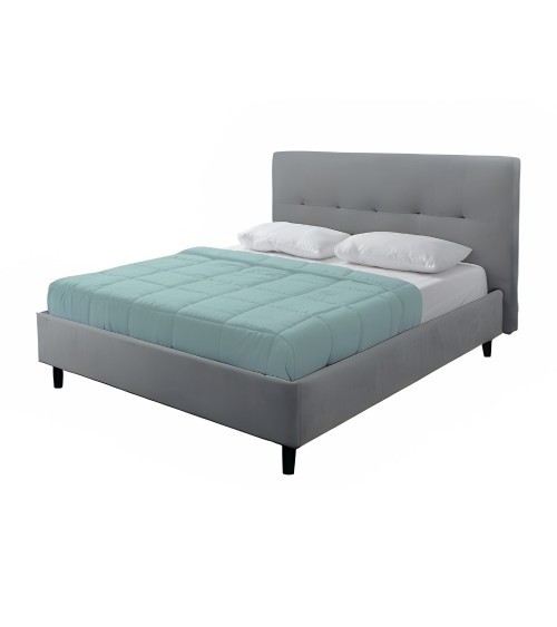 Camera da letto Rango con armadio 2 ante bianco opaco e letto Snello grigio chiaro