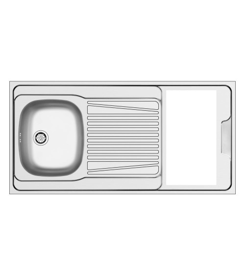 Lavello monoblocco reversibile Indiano120 1 vasca con foro per piano cottura da 30 cm. inox