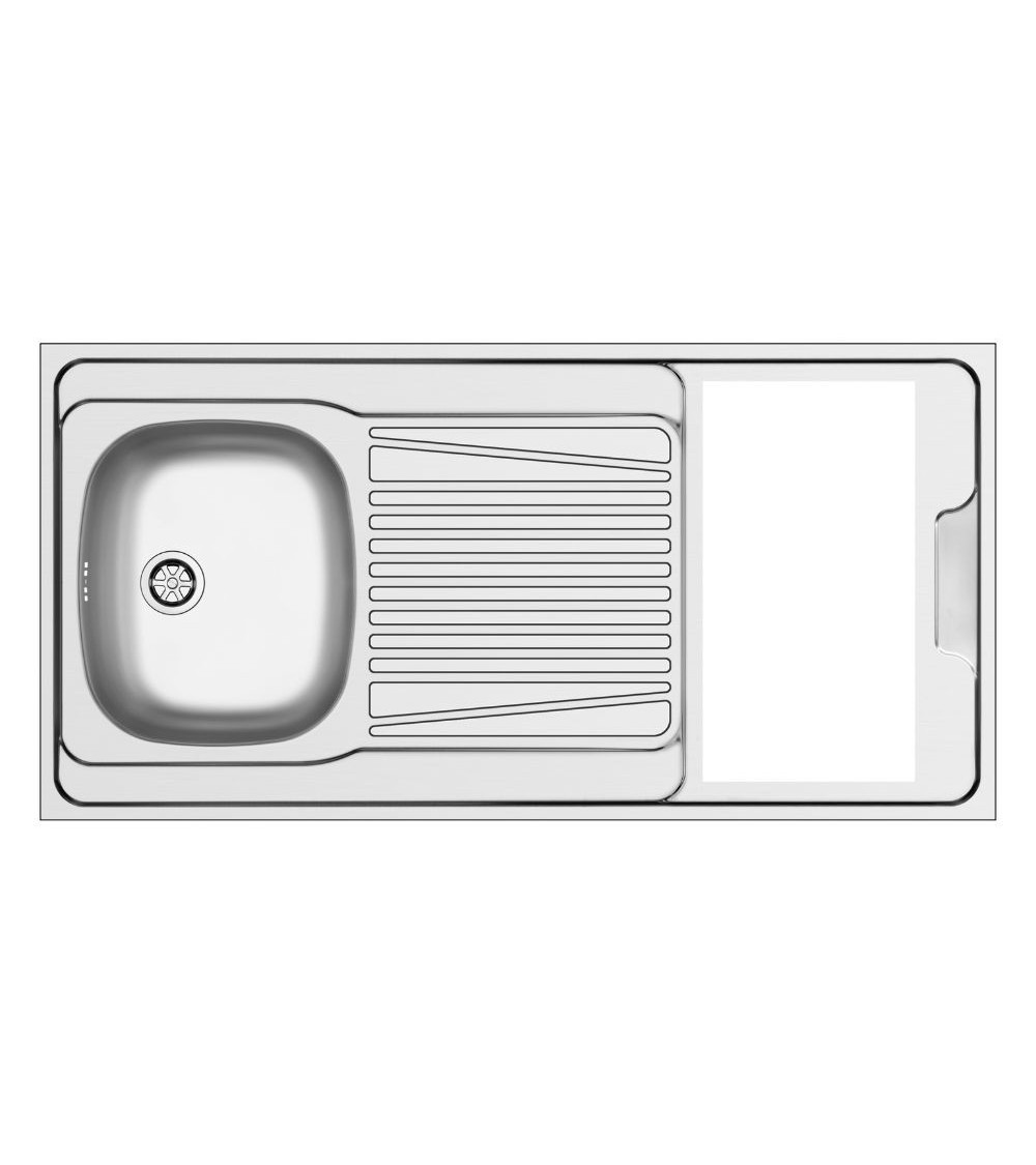 Lavello monoblocco reversibile Indiano120 1 vasca con foro per piano cottura da 30 cm. inox